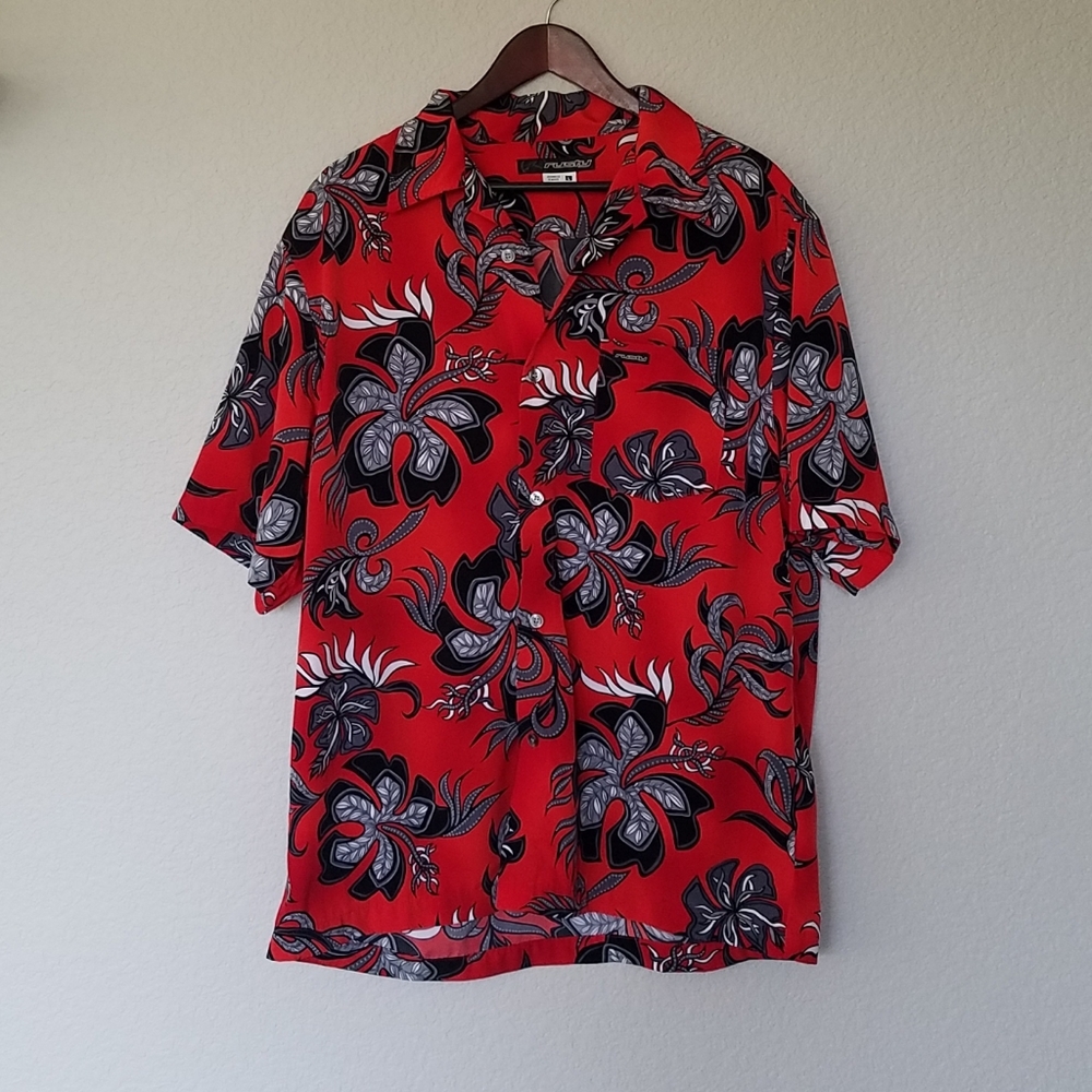 Mens Rusty Hawaiian Shirt SZ Large